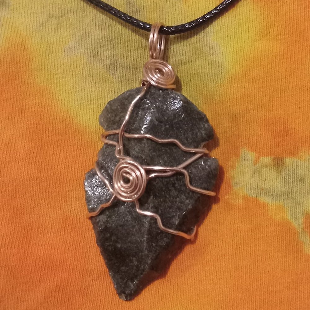 Black Obsidian Arrowhead Necklace